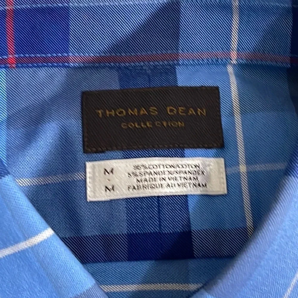 Thomas Dean Collection Short Sleeve Button Down Medium Shirt - Picture 2 of 4